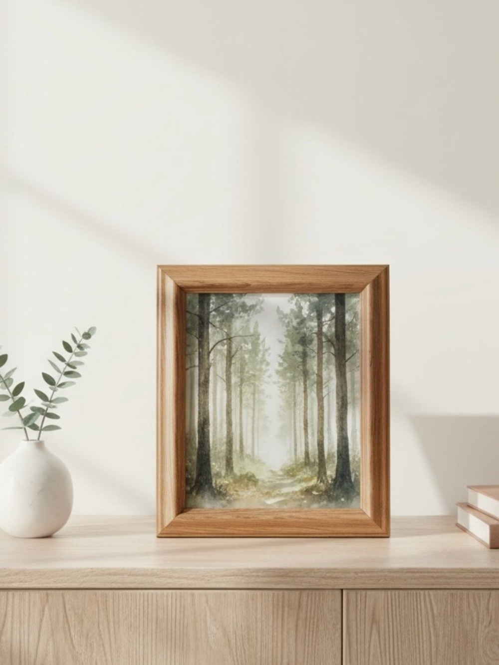 Vtg Solid Oak 8x10” Wood Easel Back Tabletop Desktop Picture Photo Frame